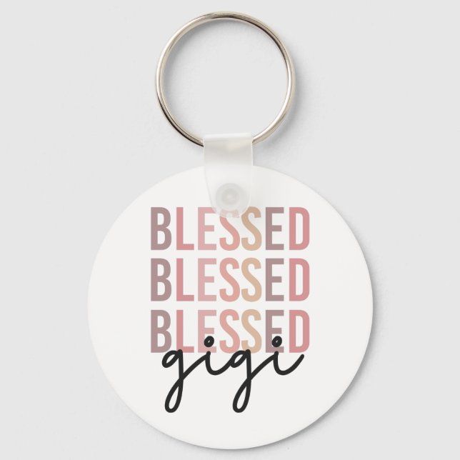 Blessed Gigi | Gifts for Gigi Grandma Key Ring (Front)