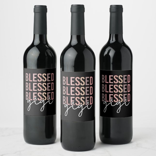 Blessed Gigi | Gifts for Gigi Grandma Wine Label (Bottles)
