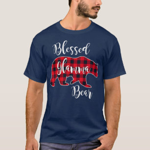 Blessed Glamma Bear Red Buffalo Check Plaid Grandm T-Shirt