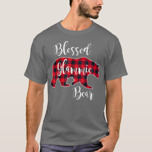 Blessed Glammie Bear Red Buffalo Check Plaid Grand T-Shirt
