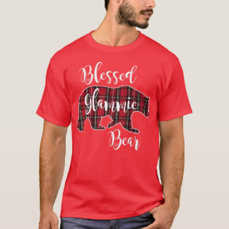 Blessed Glammie Bear Red Tartan Plaid Grandma Gift T-Shirt