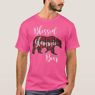 Blessed Glammie Bear Red Tartan Plaid Grandma Gift T-Shirt