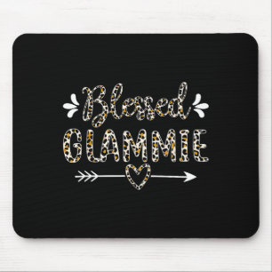 Blessed glammie grandma grandmother cute leopard mouse mat