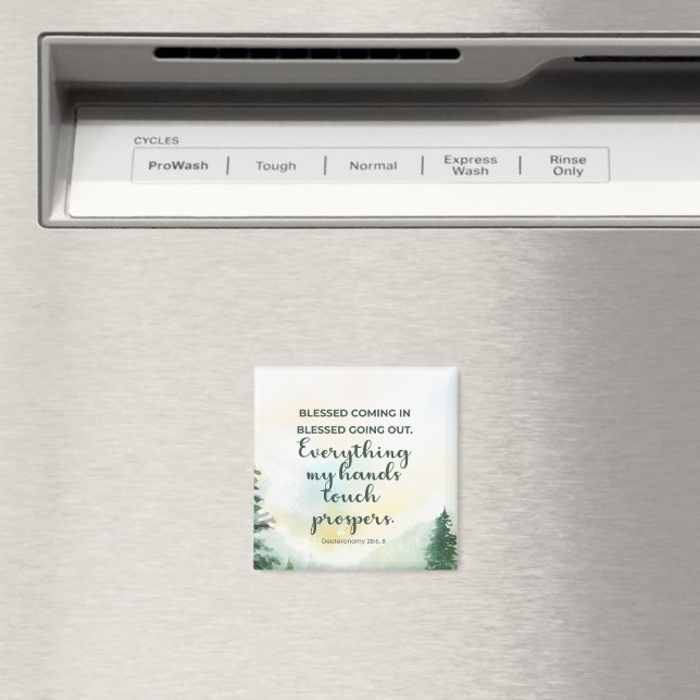 Blessed Going In, Going Out Bible Verse watercolor Magnet (In Situ (Dishwasher))