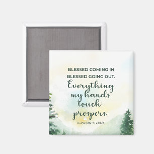 Blessed Going In, Going Out Bible Verse watercolor Magnet