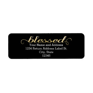 Blessed, Gold Foil-Look Inspirational Grateful