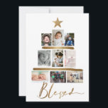 Blessed Gold Script Christmas Tree Photo Collage H<br><div class="desc">Celebrate the season of togetherness and share your cherished moments with our "Blessed Gold Script Christmas Tree Photo Collage Holiday Card." This card is more than just a festive greeting—it's a heartfelt expression of your joy and connection. 🌲 Christmas Tree Collage: Capture the essence of the holiday spirit with a...</div>