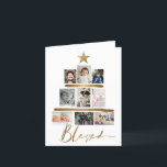 Blessed Gold Script Christmas Tree Photo Collage Holiday Card<br><div class="desc">Celebrate the joy and warmth of the holiday season with our "Blessed Gold Script Christmas Tree Photo Collage Holiday Card." This card isn't just a greeting—it's a heartfelt way to connect with loved ones and share the special moments that make your year shine. 🌲 Christmas Tree Collage: Embrace the spirit...</div>