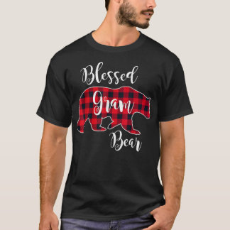 Blessed Gram Bear Red Buffalo Check Plaid Fun Gran T-Shirt