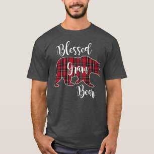 Blessed Gram Bear Red Tartan Plaid Grandma Gift Pr T-Shirt