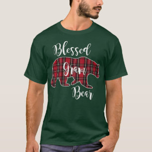 Blessed Gram Bear Red Tartan Plaid Grandma Gift Pr T-Shirt