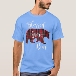 Blessed Gram Bear Red Tartan Plaid Grandma Gift T-Shirt
