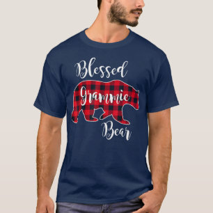 Blessed Grammie Bear Red Buffalo Check Plaid Grand T-Shirt