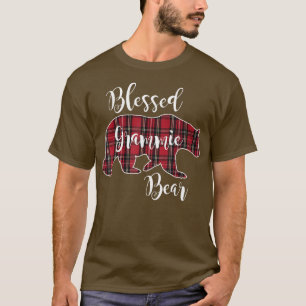 Blessed Grammie Bear Red Tartan Plaid Grandma Gift T-Shirt