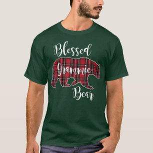 Blessed Grammie Bear Red Tartan Plaid Grandma Gift T-Shirt