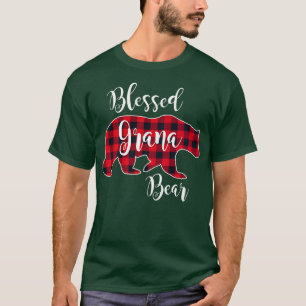Blessed Grana Bear Red Buffalo Check Plaid Fun Gra T-Shirt