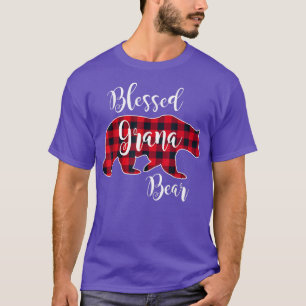 Blessed Grana Bear Red Buffalo Check Plaid Fun Gra T-Shirt
