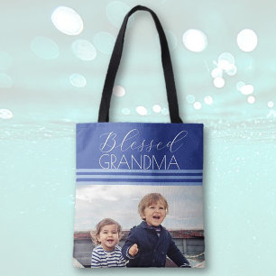 Blessed Grandma custom photo gift Tote Bag