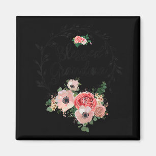 Blessed Grandma  For Women Flower Decor Grandma  Magnet