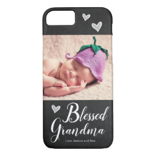 Blessed Grandma One Photo Chalkboard iPhone 8/7 Case