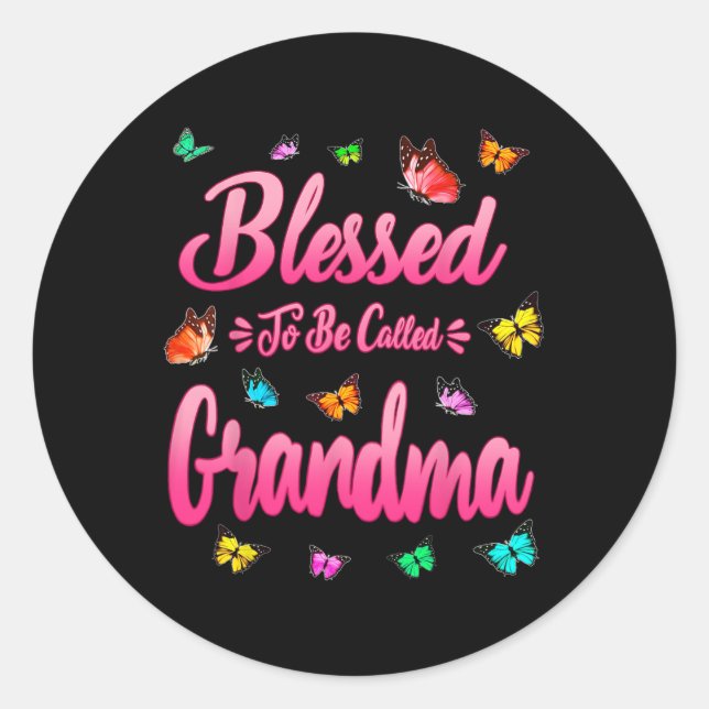Blessed Grandma Shirt For Women Cute Mothers Day G Classic Round Sticker (Front)