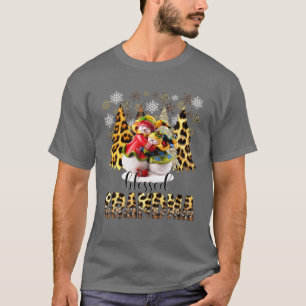 Blessed Grandma Snowman Christmas Pine Tree T-Shirt
