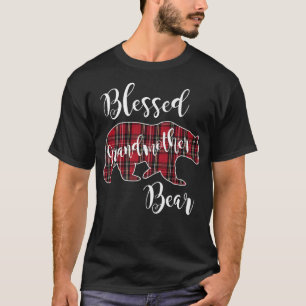 Blessed Grandmother Bear Red Tartan Plaid Fun Gran T-Shirt
