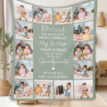 Blessed Grandparents Custom Sage Green 14 Picture Fleece Blanket<br><div class="desc">Wrap your grandparents in warmth and cherished memories with our Custom Photo Collage Blanket. This simple yet elegant keepsake features a grid of nine precious photos that capture the love and joy shared with family. Perfect for showcasing moments with grandchildren and grandkids, this blanket is a heartfelt way to celebrate...</div>