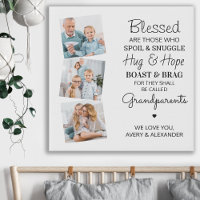 Blessed Grandparents Modern 3 Photo Collage