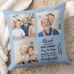 Blessed Grandparents Poem Modern Custom 3 Photo Cushion<br><div class="desc">Celebrate your grandparents with a custom photo collage pillow. This unique grandparents quote pillow is the perfect gift whether its a birthday, Grandparents day or Christmas. We hope your special keepsake photo pillow will become a treasured keepsake for years to come. . Quote " Blessed are those who Spoil &...</div>