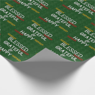 Blessed Grateful and Happy Tribal Themed Holiday Wrapping Paper