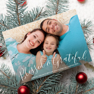 Blessed & Grateful Christmas Holiday Fun Photo Card