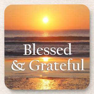 Blessed & Grateful Sunset in Portugal Coasters