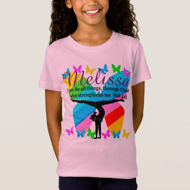 BLESSED GYMNAST PERSONALIZED SCRIPTURE VERSE TEE (Front)