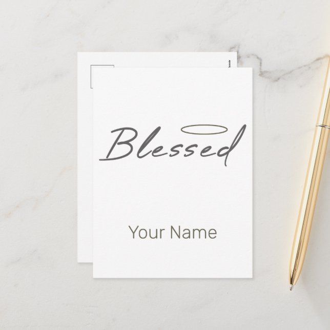Blessed Halo Religious Design For Christian Gift Holiday Postcard (Front/Back In Situ)