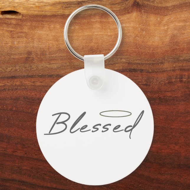Blessed Halo Religious Design For Christian Gift Key Ring (Front)