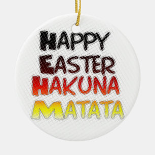 Blessed Happy Easter Hakuna Matata Holiday Season Ceramic Tree Decoration