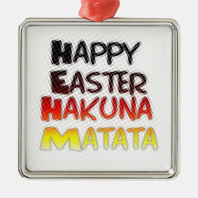 Blessed Happy Easter Hakuna Matata Holiday Season Metal Tree Decoration (Front)
