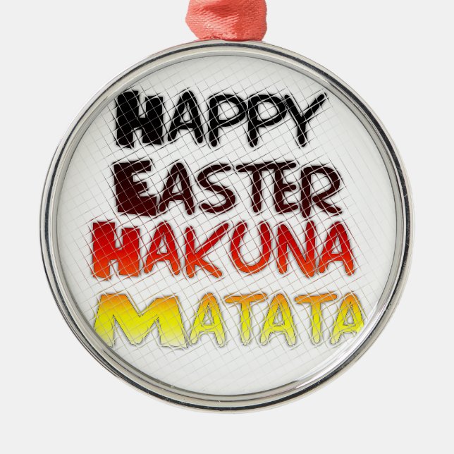 Blessed Happy Easter Hakuna Matata Holiday Season Metal Tree Decoration (Front)