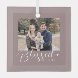 Blessed Heart Editable Colour Christmas Ornament