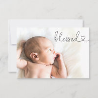 Blessed Heart Script Minimal Photo baby Baptism