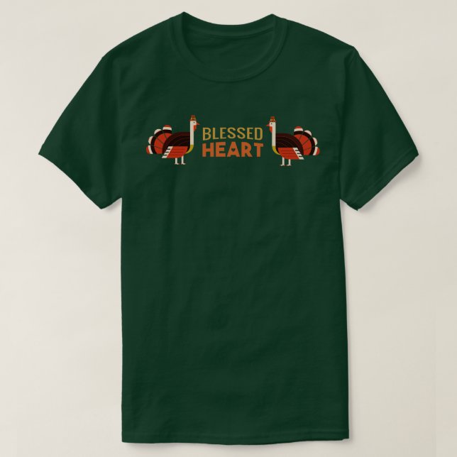 Blessed heart thanksgiving T-Shirt (Design Front)