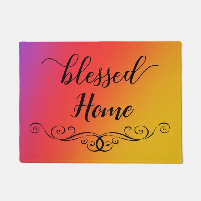 Blessed Home Christian Theme Welcome Mats (Front)