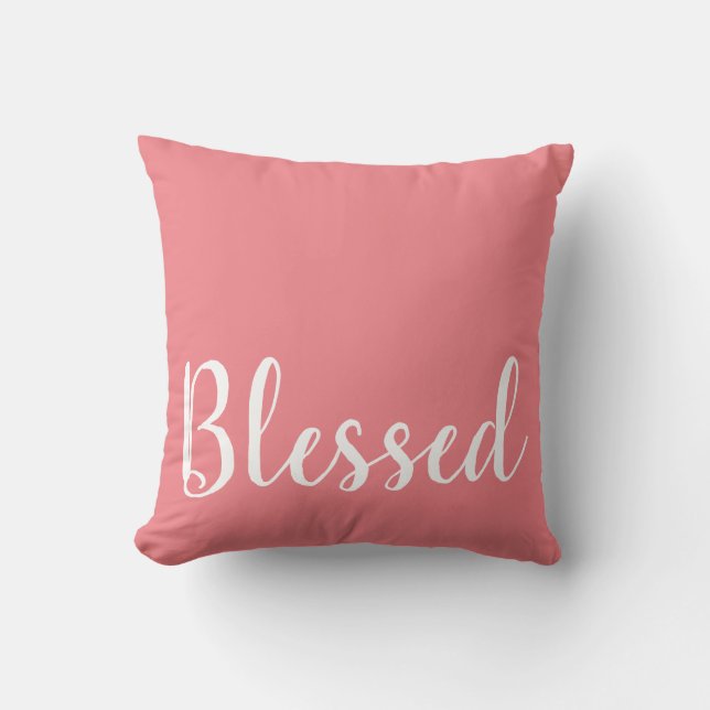 Blessed inspirational Words Throw Pillow (Front)
