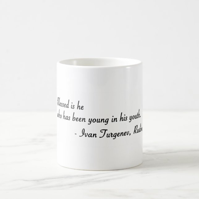 Blessed is he who has been young coffee mug (Center)