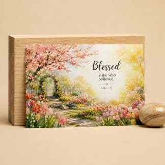 Blessed Is She Who Believed | Luke 1:45 Scripture Card