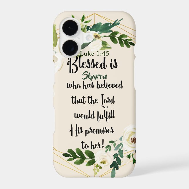 Blessed Is She Who Believed Name Christian  iPhone Case (Back)