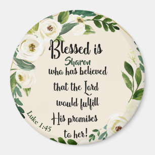 Blessed Is She Who Believed Name Christian Magnet