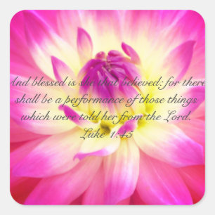 Blessed Is She Who Believed Square Sticker