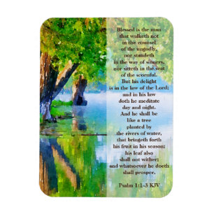 Blessed is the Man - Psalm 1:1-3 Magnet